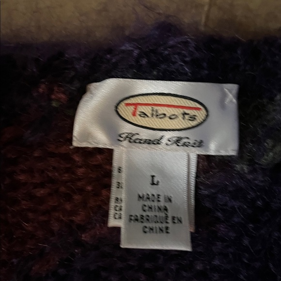 NWOT - Talbots Plaid Cardigan - Purple, Green, Blue (SZ. L) - Picture 7 of 7